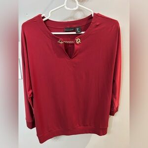 Tahari red blouse